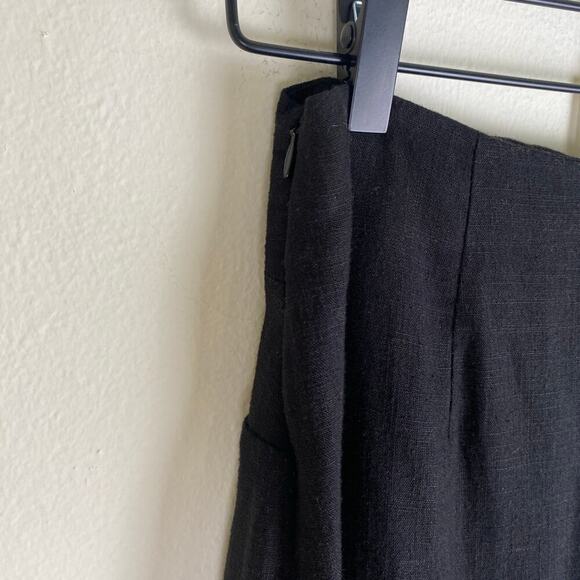 Greylin Brenda Linen Skirt Size S Black Pareo Midi Twist Front Neutral Casual - Picture 7 of 14